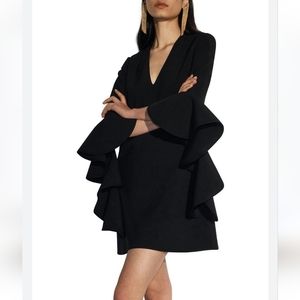 Runaway Plunging Spiral Sleeve Dress